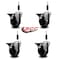 Service Caster 4'' Soft Rubber Swivel 7/8'' Expanding Stem Caster Set with Brake, 4PK SCC-EX20S414-SRS-PLB-78-4 - alternate 4